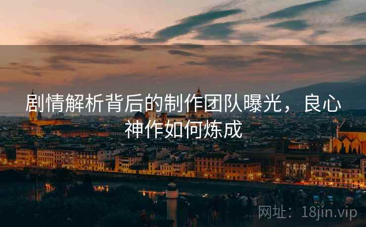 剧情解析背后的制作团队曝光,良心神作如何炼成 剧情解析背后的制作团队曝光,良心神作如何炼成